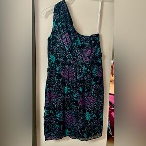 Cyan by Shoshanna One Shoulder Goddess Dress Abstract Print Size 10